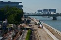 Betonmischer umgestuerzt Koeln Deutz neue Rheinpromenade P011